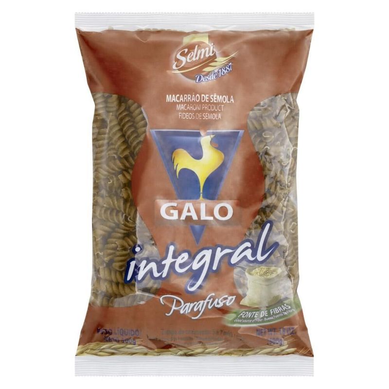 Macarrão Integral Parafuso Ou Penne